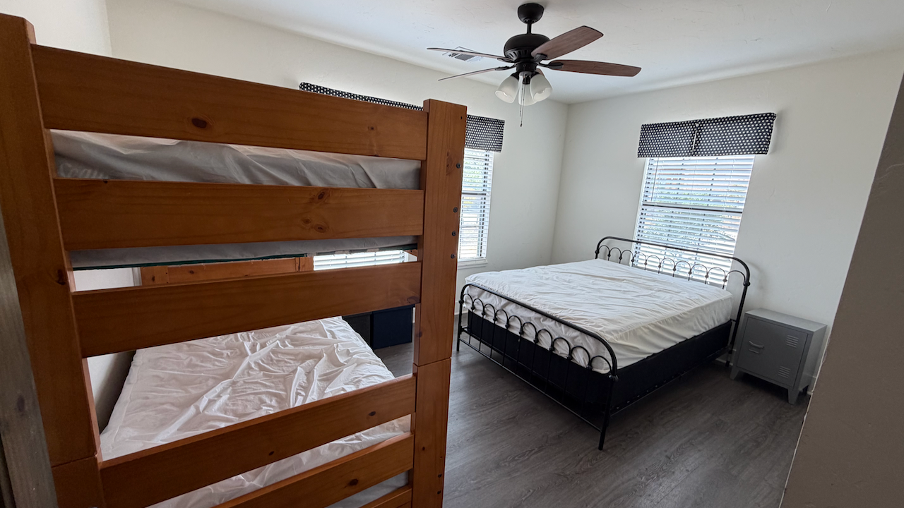 Bedroom three in three-bedroom house