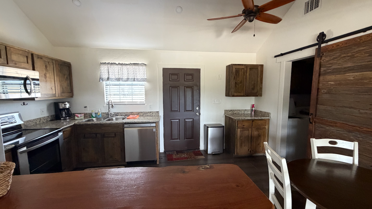 Kitchen and laundry room