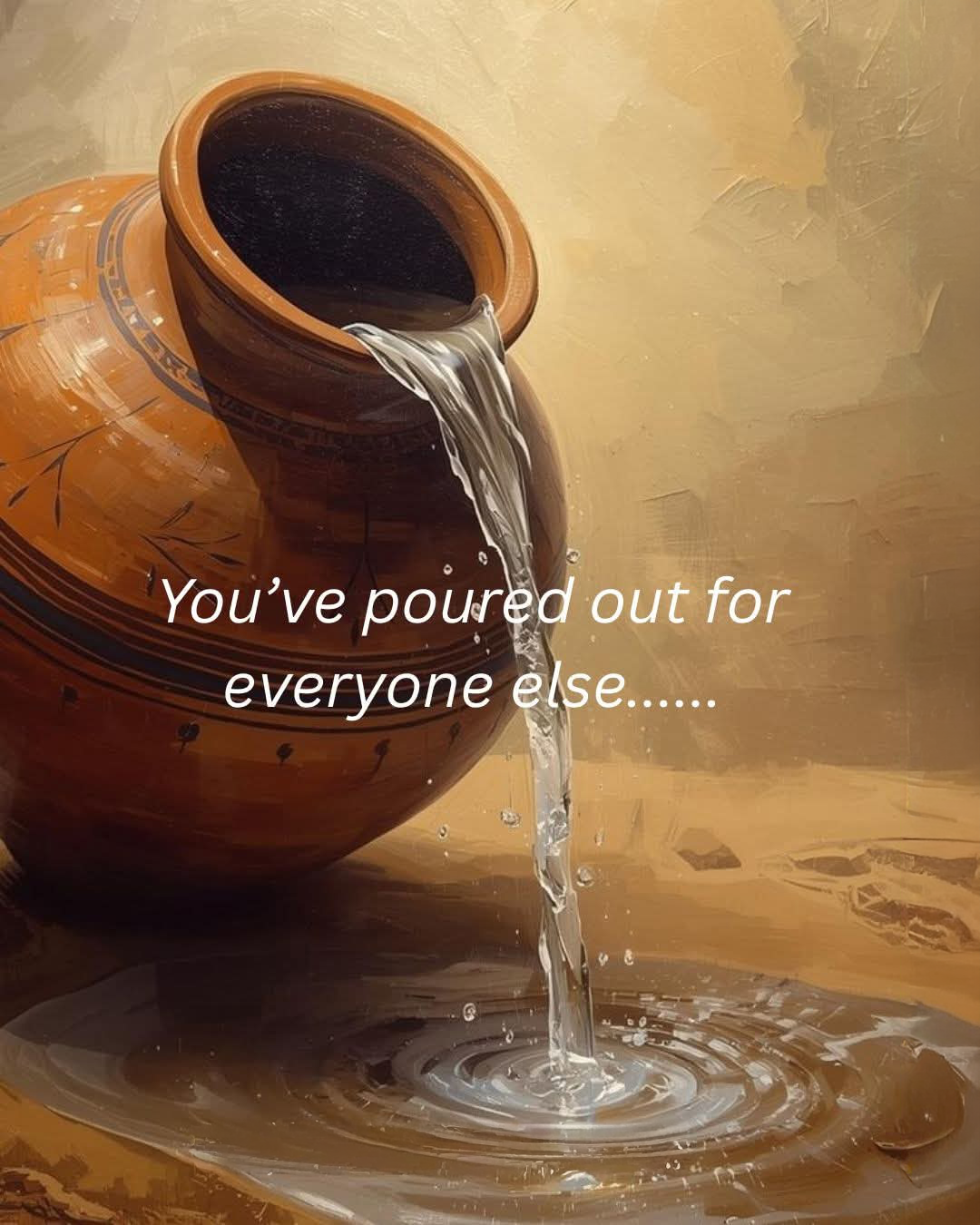 An overflowing vessel representing pouring yourself out for others